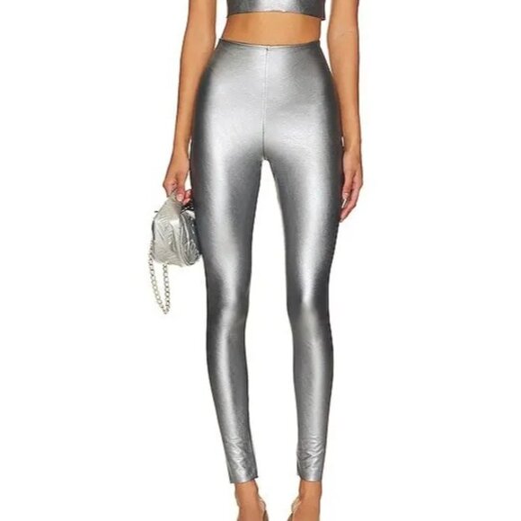 Commando Pants - Commando Faux Leather Legging Metallic Silver Platinum NWT